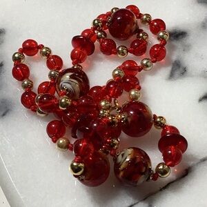 Red Milford Glass necklace